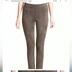 Andrew Marc size large mushroom color pull on faux suede leggings . NWOT